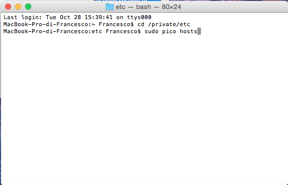 guida modificare file hosts su Mac