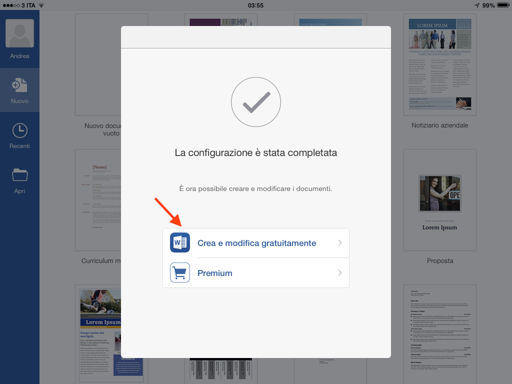 Word è l'app per scrivere su iPad