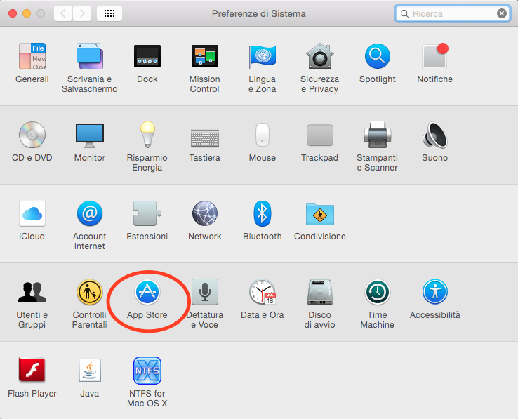 Aggiornamenti automatici Yosemite