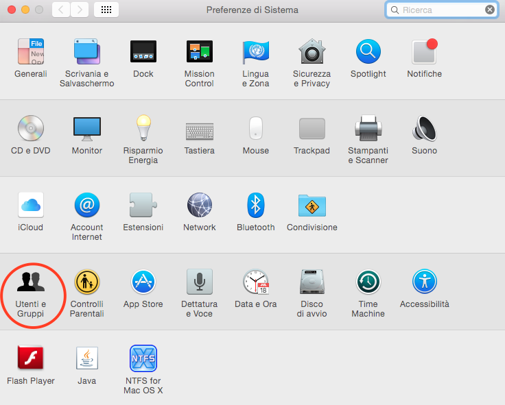visualizzare nome utente Mac in alto a destra