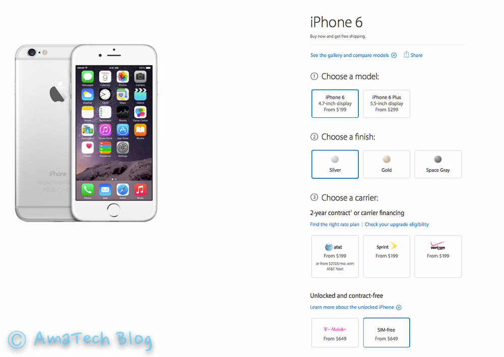 acquistare iPhone 6 SIM-Free da Apple Store USA