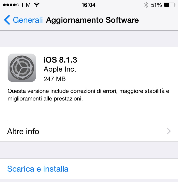 apple rilascia iOs 8.1.3