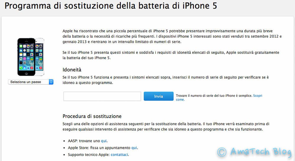 programma sostituzione batteria iPhone 5