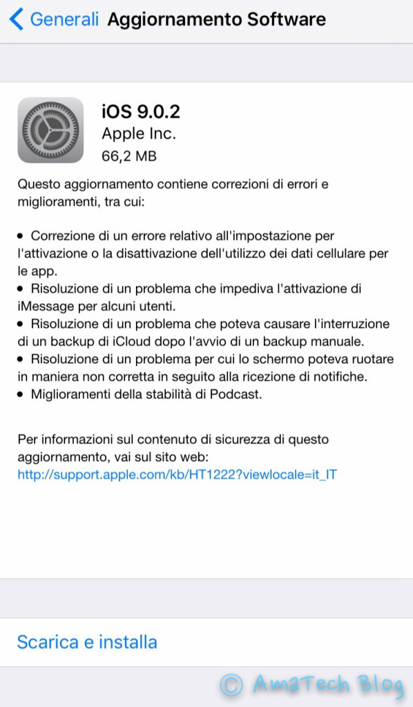 apple rilascia iOs 9.0.2