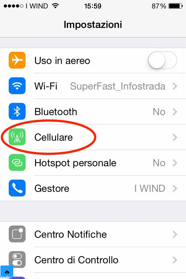configurare parametri internet wind