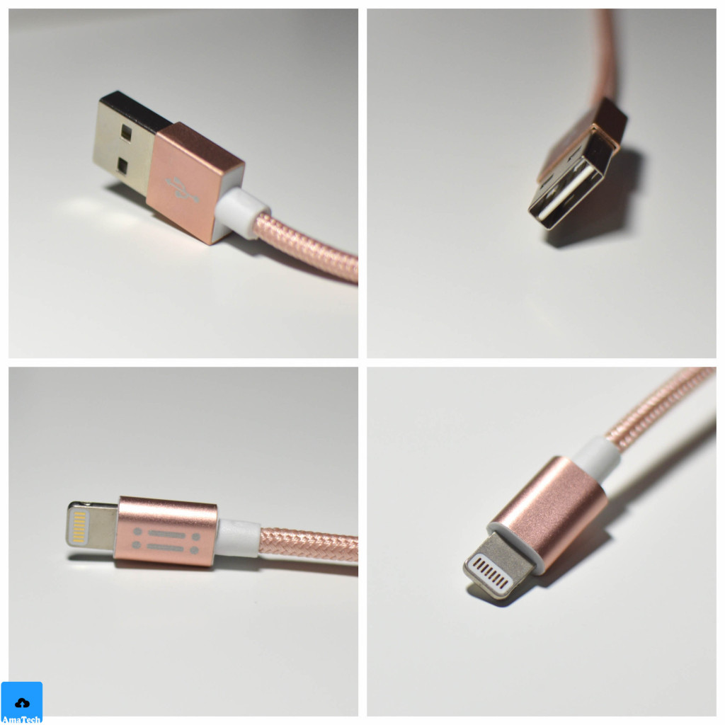 recensione Cavetto Lightning intrecciato Aiino Rose Gold