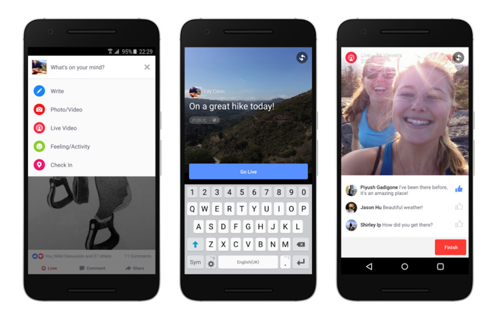 live video Facebook presto su Android