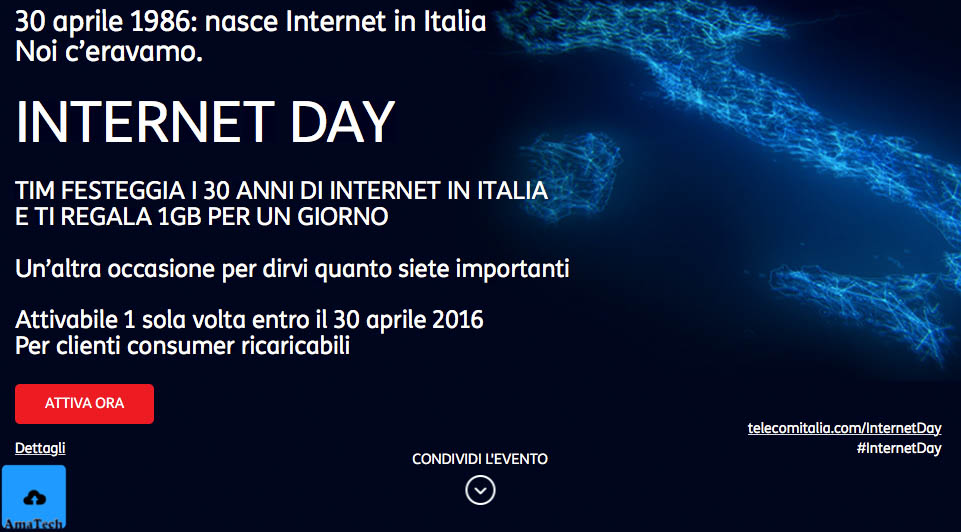 tim regala 1Gb di traffico internet