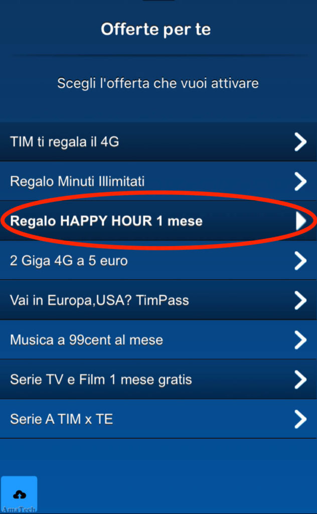 gratis TIM Regalo Happy Hour 1 mese AmaTech