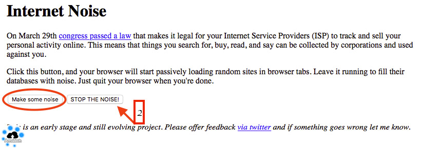 usare Internet Noise