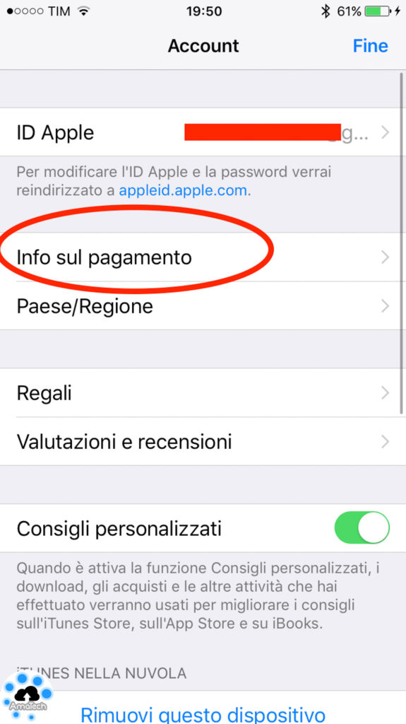 attivare pagamento paypal su app store