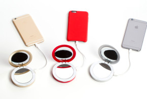 specchio da borsetta con batteria d'emergenza