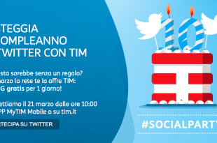twitter compie 10 anni e tim regala 1gb
