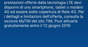 attivazione 4G Tim gratis