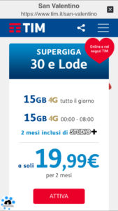 offerte TIM di San Valentino 2017