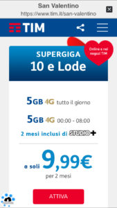 offerte TIM di San Valentino 2017